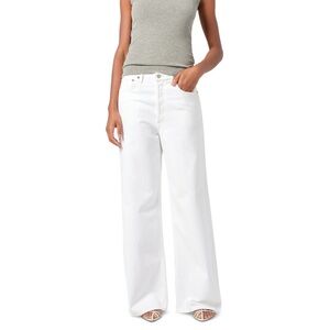 NWT Agolde Dame High Rise Wide Leg Jeans White Size 31